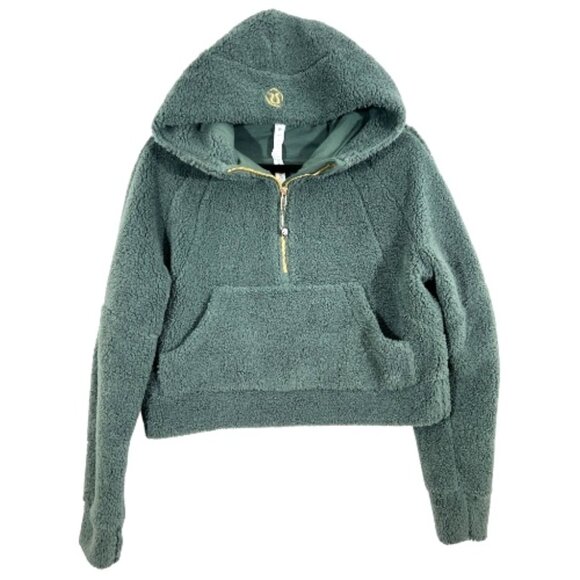 Lululemon Scuba Oversized Half Zip Fleece Hoodie Green Size XS / S Pre-Loved - Picture 1 of 4